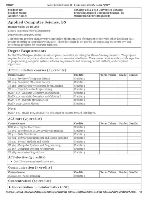 Applied Computer Science, BS < George Mason University