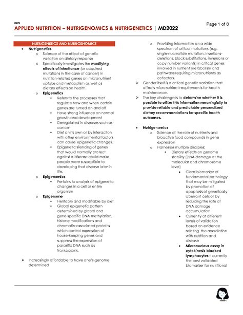 Applied Nutrigenomics