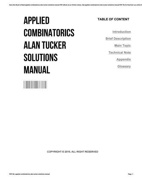 Applied combinatorics alan tucker 6th solutions manual. - Conceito, evolução e filosofia da história..