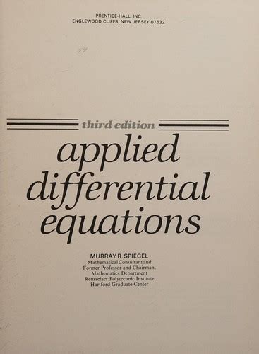 Applied differential equations solutions manual spiegel. - Ford ranger 2013 manual del usuario.