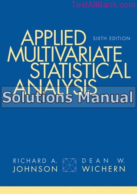 Applied multivariate statistical analysis johnson solutions manual. - Vom kleebau und von der verbindung desselben mit dem getreidbau.