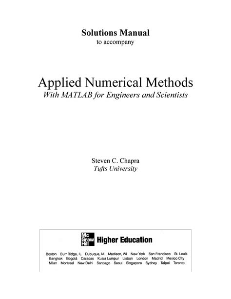 Applied numerical methods with matlab solutions manual. - Quick guide to the internettor sociologists.