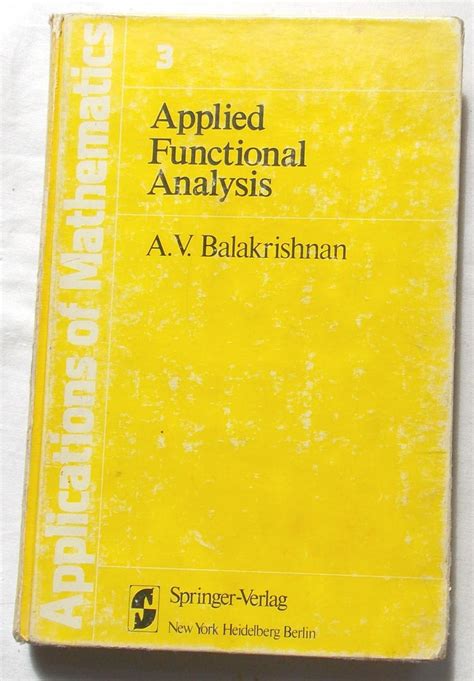 Read Applied Functional Analysis By Av Balakrishnan