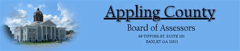 Board of Assessor’s. Appling County. 69 Tippins St. Suite 101 Baxley, GA 31513 PH: (912) 367-8108. Frequently Asked Tax Questions Who are the members of the Board of Assessors? When does the Board of Assessors meet? What does the Board of Assessors do?. 