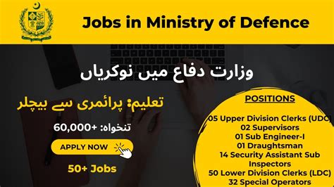 Apply Online Jobs in Ministry of Defense Sub Inspectors, Clerks ...