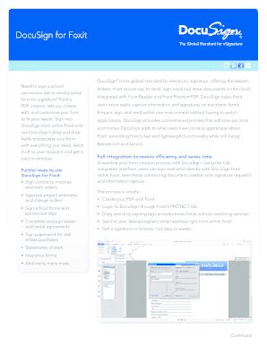 Apply eSignatures right in Foxit PDF software with DocuSign integration