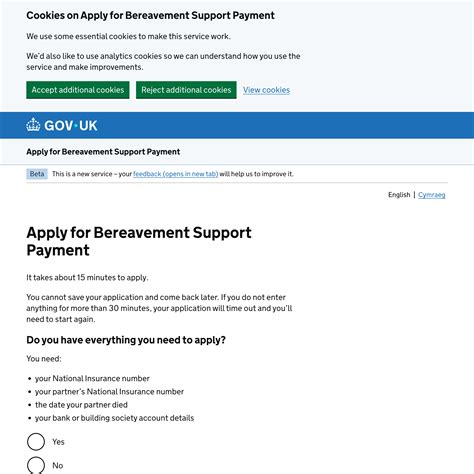 Apply for bereavement support payment. .  ...