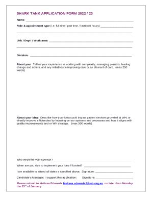 Apply to Shark Tank Casting Application Resource Guide Doc Template