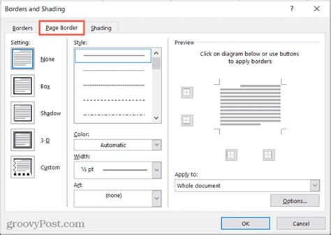 Applying a Border to Part of a Microsoft Word Document