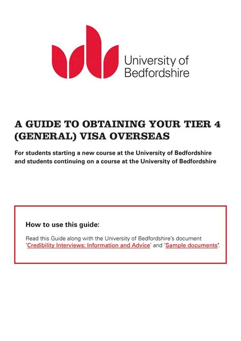 Applying for a Visa University of Bedfordshire