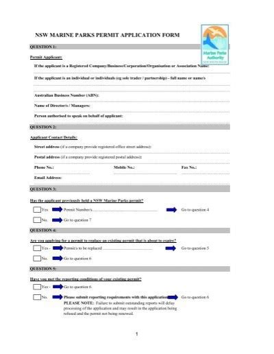 Applying for a marine parks permit Environment, land …