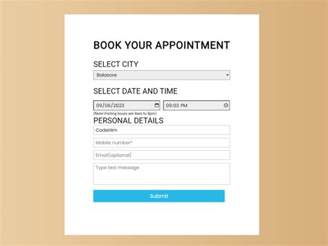 Appointment Form Design Using Html Css And Bootstrap Youtube
