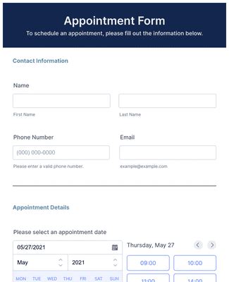 Appointment Forms Form Templates JotForm