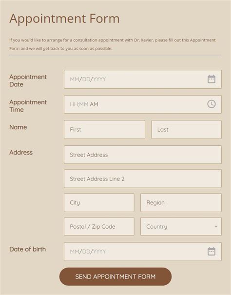 Appointment Forms Online Form Templates 123 Form Builder