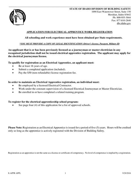 Apprenticeship Application Notary Form Templates at