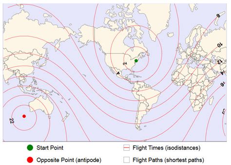 Approximate Flight Time Map Vivid Maps