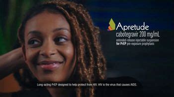 Apretude commercial. APRETUDE does not prevent other sexually transmitted infections (STIs). Practice safer sex by using a latex or polyurethane condom to reduce the risk of getting STIs. You must stay HIV-1 negative to keep receiving APRETUDE for HIV-1 PrEP. Know your HIV-1 status and the HIV-1 status of your partners. If you think you were exposed to HIV-1, tell ... 