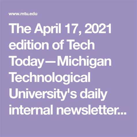 April 11, 2024 Tech Today Michigan Tech