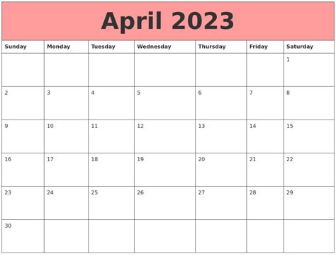 April 2023 Calendars That Work
