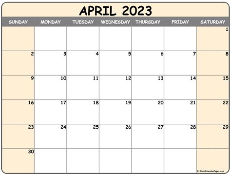 April 2923 Calendar