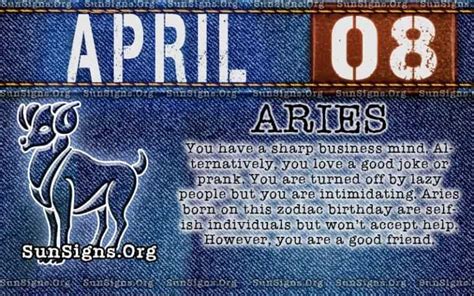 April 8 Zodiac Horoscope Birthday Personality