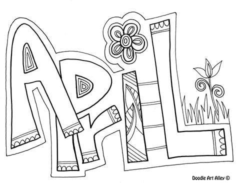 April Coloring Pages DOODLE ART ALLEY