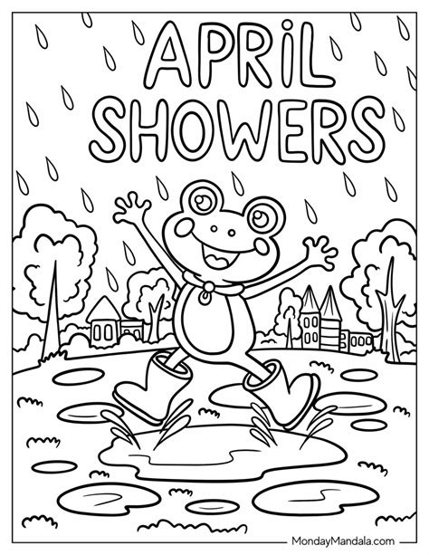 April Showers Coloring Shee