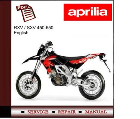Aprilia sxv rxv 450 550 workshop service repair manual 2007 1. - Aprilia rsv 1000 r factory workshop manual.