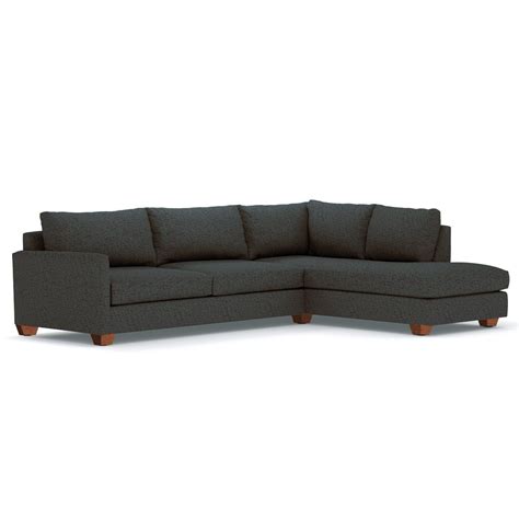 Sometimes your living room is as crowded as the streets of Hauser — but this graphite leather 2-piece sectional will make things a lot comfier. It looks like it’s straight off a Mad Man set with its t op grain leather on touch surfaces, plush cushion padding, pine wood bar-style legs and wide-track arms. Apt2B has a 100-day guarantee on our .... 
