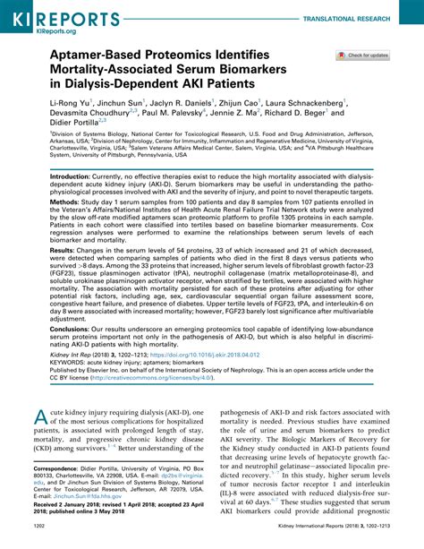 Aptamer-Based Proteomics Identifies Mortality-Associated Serum …