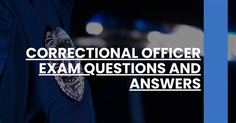Aptitude Test Questions For Correctional Officers