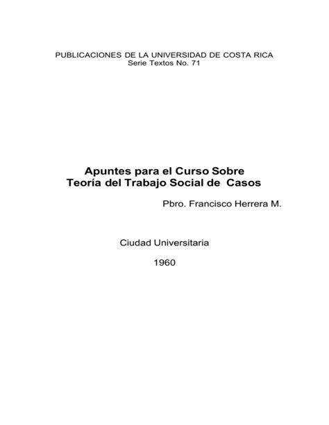 Apuntes para el curso sobre teoría del trabajo social de casos. - 1989 audi 100 quattro distributor cap manual.