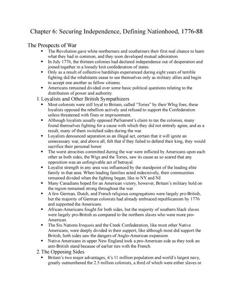 Apush Chapter 6 Outline Notes Free Essay Example
