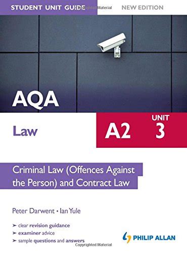 Aqa a2 law student unit guide criminal law offences against the person and contract law unit 3 paperback. - R per utenti sas e spss 2a edizione.
