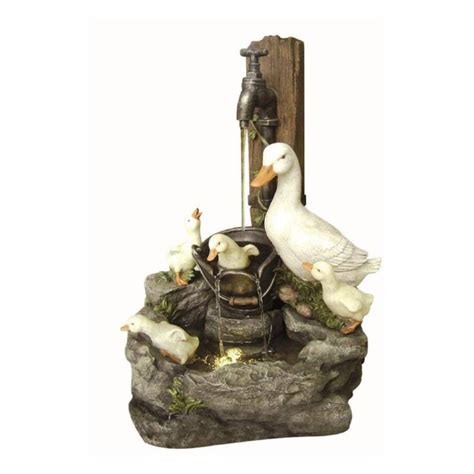 Aqua Creations - Solar Power Duck Family At Tap Water Feature