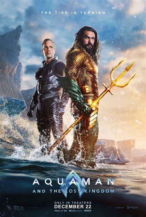 Aquaman an the lost kingdom. Released December 20th, 2023, 'Aquaman and the Lost Kingdom' stars Jason Momoa, Patrick Wilson, Yahya Abdul-Mateen II, Randall Park The PG-13 movie has a runtime of about 2 hr 4 min, and received ... 