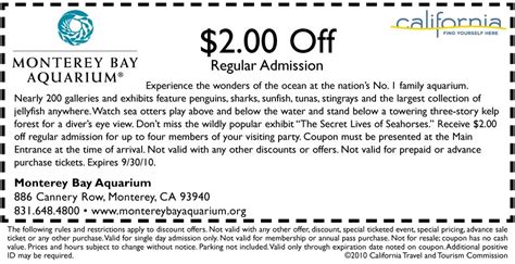 Aquarium of the bay monterey coupon. One designated college student with valid ID. (or two students for $150) Access to Aquarium Live, a series of exclusive virtual events just for members. No children or grandchildren included. No transferable guest cards*. For more information and student verification options, please call 831.648.4880. 
