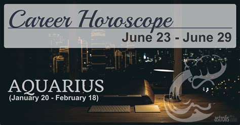 Aquarius Horoscope This Week Career