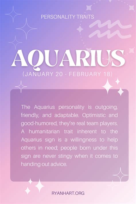 Aquarius Zodiac Sign - Dates(January 20 - February …