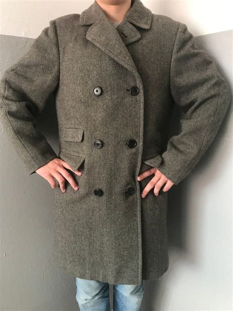 Aquascutum Pea Coat Mans Designer Mens Size M 40 Slim Fit Green …