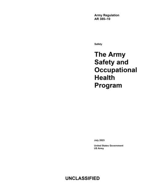 Ar 385 10 The Army Safety Program Army Military