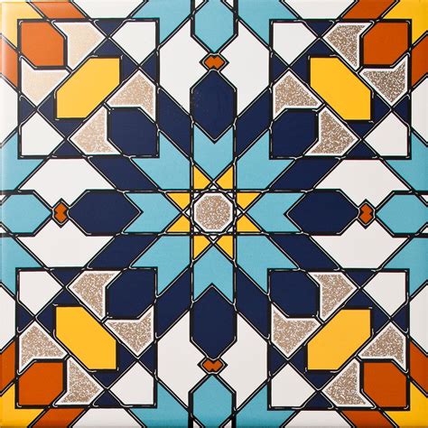 Arabesque Almas Inset Tile. A geomtric patterned tile with a design