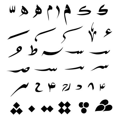 Arabic Alphabet Vector Set Collection. Arabic Calligraphy Elements