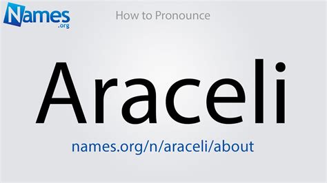 Araceli - How to pronounce Araceli - Baby Names Pedia