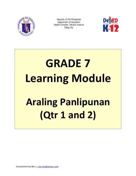 Araling panlipunan grade 7 module teacher39s guide. - 2015 artic cat wildcat maintenance repair manual.