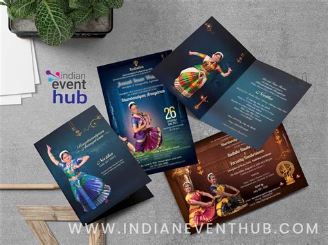 Arangetram Folded Invitations Invitation Card Design & Templates USA