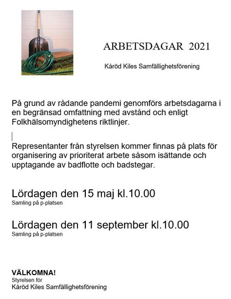 Arbetsdagar 2021