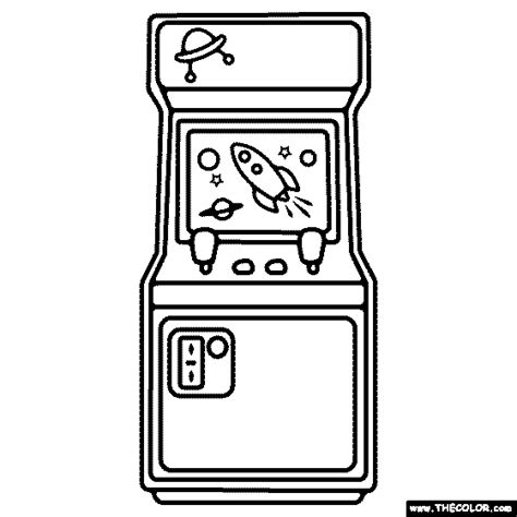 Arcade Game Coloring Page Coloring Home