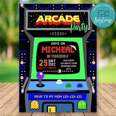 Arcade Invitation Template Free