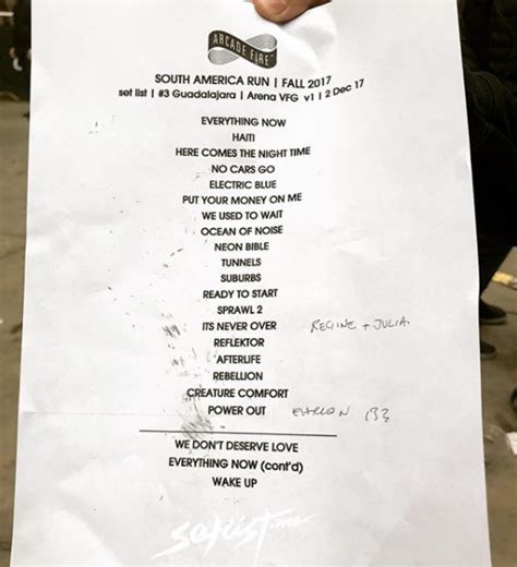 Arcade fire setlist